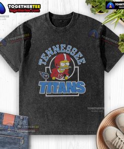Alt Text: Good The Simpsons Bart X Tennessee Titans washed t-shirt featuring Bart Simpson in Titans colors and logo.