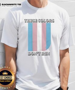Good These Colors Don't Run Trans T-Shirt featuring vibrant colors and a bold design celebrating transgender pride.