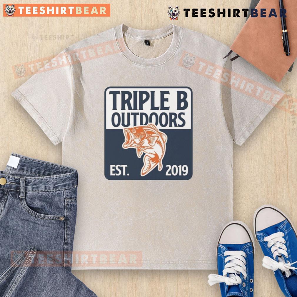 Good Triple B Outdoors Bass Fishing Est 2019 Washed T Shirt Alt Text: Good Triple B Outdoors bass fishing washed t-shirt from 2019 featuring a vintage design and comfortable fit.