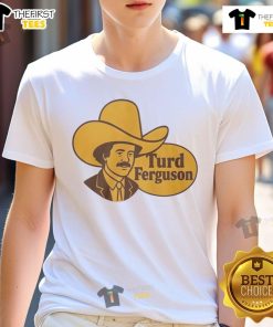 Good Turd Ferguson parody logo T-shirt featuring a humorous design inspired by classic comedy.