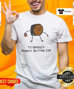Good Ty-Reese's Peanut Butter Cup Pacers Player Pun T-Shirt featuring a fun design for basketball and peanut butter lovers.
