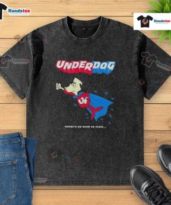 Vintage 1964-1967 cartoon graphic on a washed T-shirt featuring 'Good Underdog: There's No Need to Fear' design.