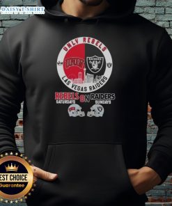 Good UNLV Rebels and Las Vegas Raiders football helmets hoodie with skyline design, perfect for game day.