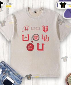 Alt Text: Good Utah University Brand History logo on a washed t-shirt, featuring a vintage design and soft fabric.