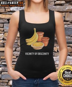 Good Vicinity of Obscenity banana tank top featuring a playful design, perfect for summer casual wear.