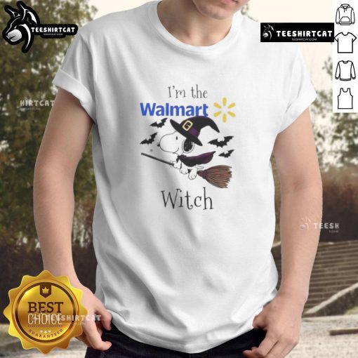 Good Walmart X Snoopy I'm The Witch Halloween T-Shirt featuring Snoopy in a witch hat, perfect for Halloween festivities.