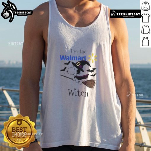 Good Walmart X Snoopy I'm The Witch Halloween Tank Top featuring a playful witch design for festive celebrations.