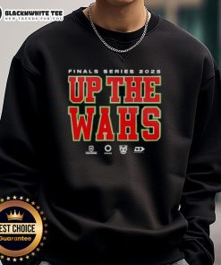 Good Warriors 2025 Dynasty Finals Up The Wahs sweatshirt featuring vibrant colors and bold team graphics for fans.