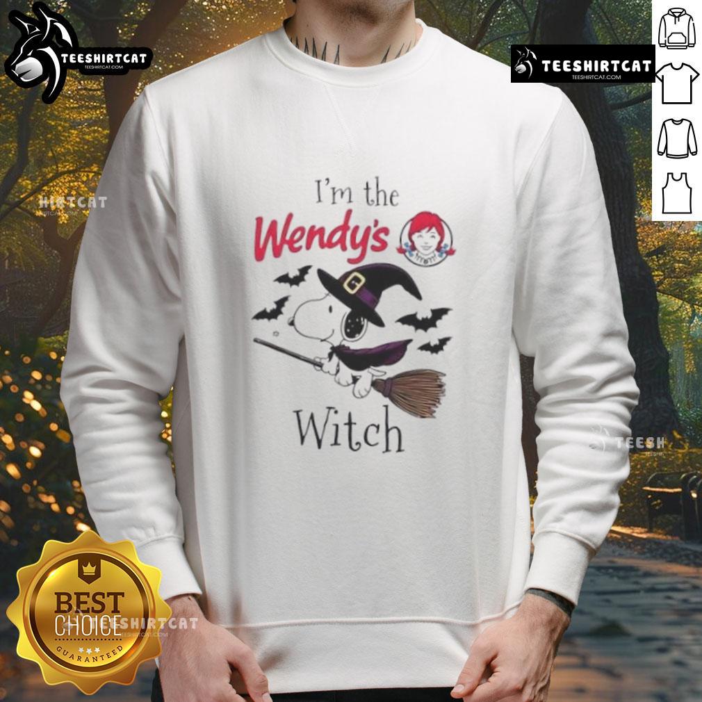 Good Wendy'S X Snoopy I'M The Witch Halloween Sweatshirt Good Wendy's x Snoopy I'm the Witch Halloween sweatshirt featuring vibrant graphics for festive fall fashion.