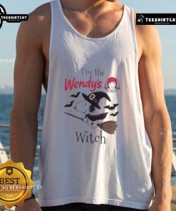 Good Wendy's X Snoopy I'm The Witch Halloween tank top featuring playful design, perfect for festive fall celebrations.