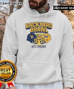 Good West Virginia Mountaineers Beat Pittsburgh Panthers 31-24 Backyard Brawl Hoodie design featuring team colors.