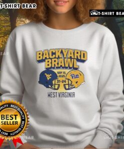 Good West Virginia Mountaineers beat Pittsburgh Panthers 31-24 Backyard Brawl sweatshirt showcasing team pride.