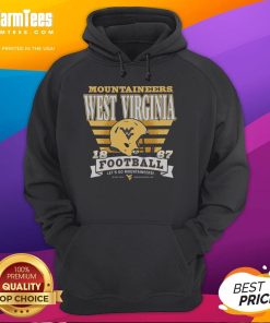 Alt Text: Good West Virginia Mountaineers Stripe Splash Hoodie in navy and gold, perfect for fans and casual wear.
