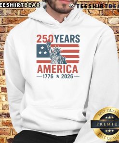 Happy 250 Years America 1776-2026 Hoodie in vibrant colors, celebrating America's 250th anniversary.