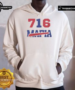 Happy Buffalo Bills Mafia logo hoodie featuring vibrant colors, perfect for fans supporting their team in style.