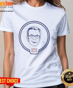 Happy Alex Cora and Tom Caron wearing TC30 Ladies Tee, showcasing team spirit and stylish baseball fan apparel.