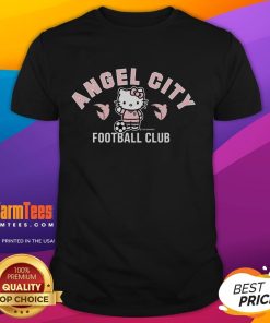 Happy Angel City FC X Hello Kitty Armour T-Shirt featuring playful graphics and vibrant colors, perfect for fans.