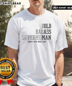 Alt Text: Happy bold badass superhuman old ass man wearing a fun graphic T-shirt with vibrant colors and playful design.