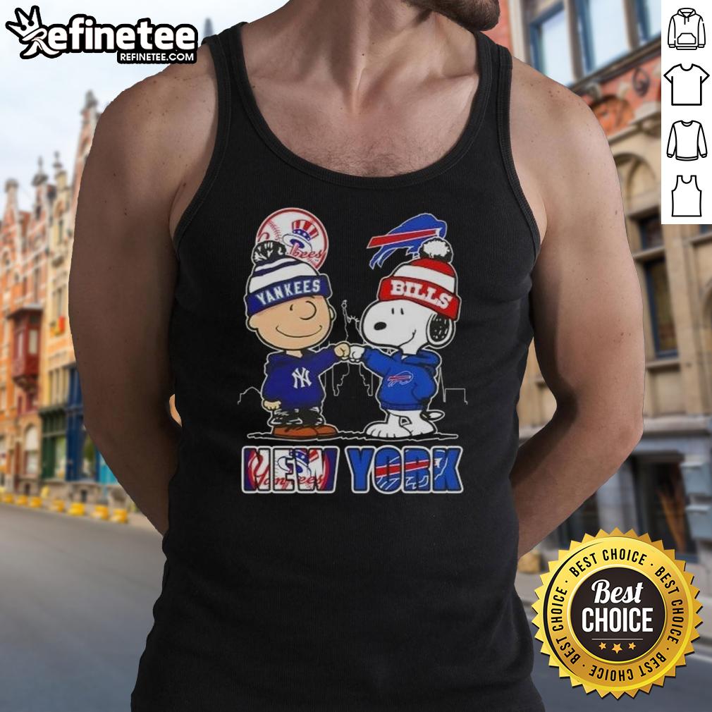 Happy Charlie Brown New York Yankees X Snoopy Buffalo Bills Skyline Tank Top Happy Charlie Brown New York Yankees x Snoopy Buffalo Bills Skyline Tank Top featuring iconic characters and city skyline.