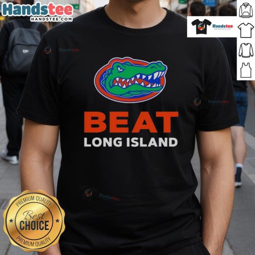 Happy Florida Gators Beat Long Island T-Shirt featuring vibrant colors and team logo, perfect for Gators fans.