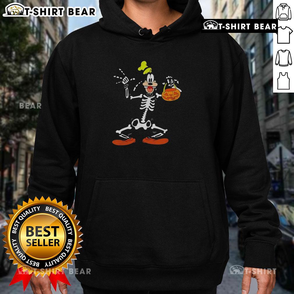 Happy Goofy In Skeleton Costume Happy Halloween Trick Or Treat Hoodie
