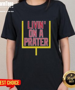 Happy Livin on a Prater Ladies Tee featuring vibrant colors and a stylish design for casual, comfortable wear.