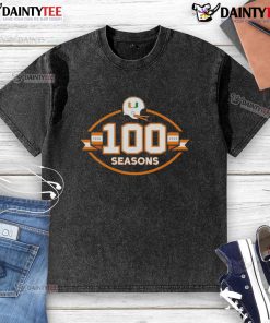Happy Miami Hurricanes Football 100 Seasons 1926-2025 washed t-shirt design showcasing team spirit and heritage.