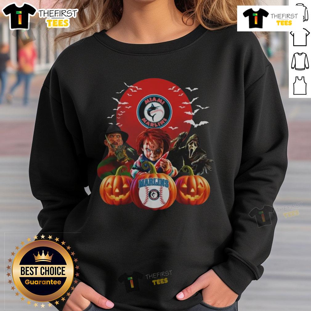 Happy Miami Marlins Mlb Horror Movie Halloween Sweatshirt