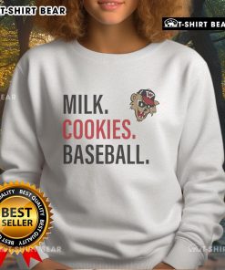 Alt Text: Happy Milk Cookies sweatshirt featuring Washington Wild Things baseball design, perfect for fans and cozy style.