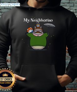 Happy My Neighborino Hoodie featuring a vibrant design, perfect for fans of nostalgic TV shows and cozy fashion.