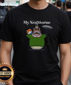 Happy My Neighborino T-Shirt featuring a vibrant design, perfect for fans of quirky neighborhood humor and comfy fashion.