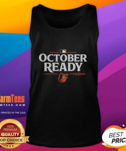 Happy October Ready Baltimore Orioles 2025 Postseason tank top featuring vibrant team colors and logo design.