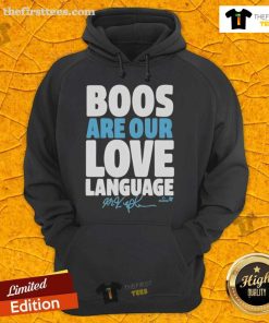 Happy Philadelphia Baseball Phillies hoodie featuring Max Kepler and 'Boos Are Our Love Language' slogan.