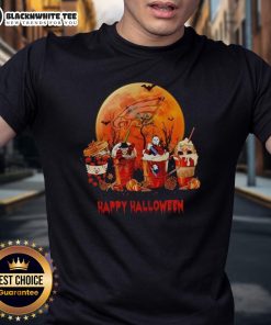 Happy Philadelphia Eagles Halloween coffee t-shirt featuring festive graphics and team colors for fans celebrating Halloween.