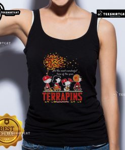 Happy Snoopy and Friends Terrapins sports team in autumn tank top, celebrating the most wonderful time of the year.
