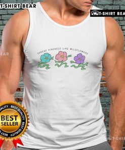 Happy Spread Kindness Like Wildflowers tank top featuring a colorful floral design, perfect for summer fashion and positive vibes.