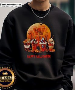 Alt Text: Happy Washington Commanders Halloween sweatshirt featuring festive design perfect for NFL fans celebrating Halloween.