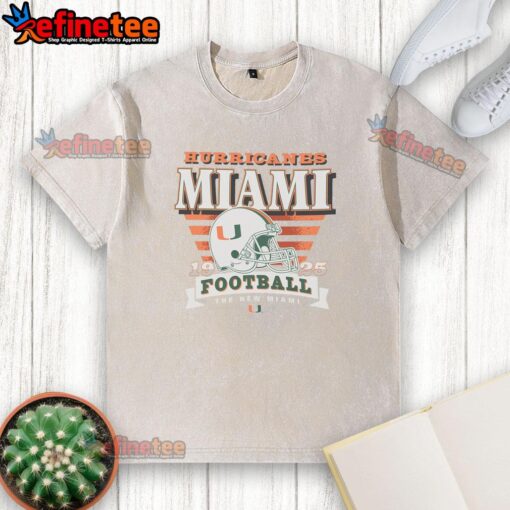 Good Miami Hurricanes Stripe Splash Washed T-Shirt featuring vibrant colors and a stylish design for fans.