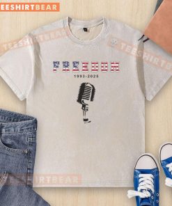 Hot A True Patriot Freedom 1993-2025 USA Printed Charlie Kirk Washed T-Shirt featuring a patriotic design for freedom lovers.