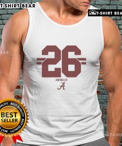 Hot Alabama Crimson Tide Football Jam Miller 26 Stripe Tank Top featuring team colors and stylish design for fans.
