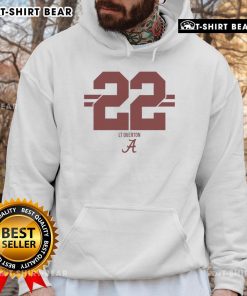 Hot Alabama Crimson Tide Football LT Overton 22 Stripe Hoodie in vibrant red, perfect for fans and game day wear.