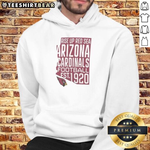 Hot Arizona Cardinals Football hoodie est. 1920, featuring 'Rise Up Red Sea' design for fans and supporters.