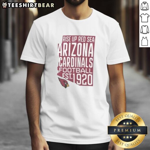 Hot Arizona Cardinals Football t-shirt, Est 1920, featuring 'Rise Up Red Sea' slogan perfect for fans.