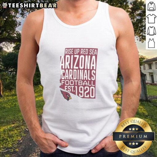 Hot Arizona Cardinals Football tank top, established 1920, featuring 'Rise Up Red Sea' design for dedicated fans.