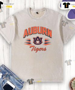 Hot Auburn Tigers logo on a washed t-shirt, perfect for university team spirit and fan gear.