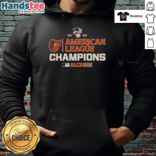 Hot Baltimore Orioles MLB 2025 ALCS American League Champions hoodie design featuring team colors and logo.