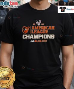 Hot Baltimore Orioles MLB 2025 ALCS American League Champions T-Shirt with vibrant team logo and bold design.