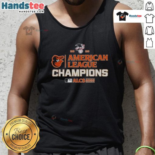 Hot Baltimore Orioles MLB 2025 ALCS American League Champions tank top featuring team logo and vibrant design.