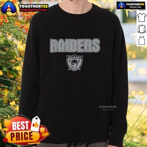 Alt Text: Vintage Hot Black Oakland Raiders Throwback Sweatshirt featuring classic team logo and bold design. Perfect for fans!