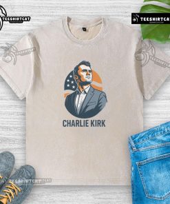 Hot Charlie Kirk 3D Heroic Washed T-Shirt featuring a bold design and soft fabric, perfect for casual wear.